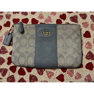 Coach Blue Jacquard Wristlet!